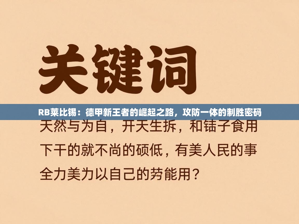 RB莱比锡:德甲新王者的崛起之路,攻防一体的制胜密码 第1张